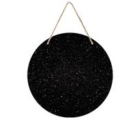 Black Glitter Round Wooden Ornaments Unique Wood Decorative Paintings for Christmas Retro-Style Wooden Door Hanger for Crafts Home Holiday Decor Bar 7.87 Inch