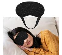 Black Glitter Sleep Mask Soft Blackout Eye Mask with Adjustable Strap Comfortable Eye Shade Cover for Women Men Deep Rest Travel Work Home