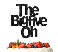 Black Glitter The Bigfive Oh Cake Topper Cheer to 50 Years Old Bday Retro Theme 50th 1970s Anniversary Party Decoration for Women Men Happy Birthday Decor Supplies