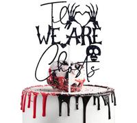 Black Glitter Til We Are Ghosts Cake Topper, Till Death/Simple to Meant, Funny Halloween Wedding Bridal Shower Party Decorations Supplies