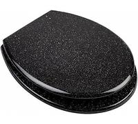 Black Glitter Toilet Seat - Plastic Material, Standard Size, Modern WC Seat with Quick Release