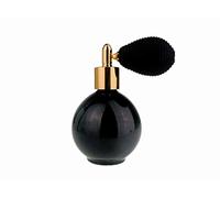 Black Gloss 78ml Round Perfume Bottle Atomizer, Black Pump BULB. Filling Funnel & Gift Box Included (GF)