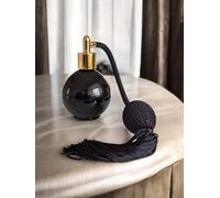 Black Gloss 78ml Round Perfume Bottle Atomizer, Black Pump Tassel. Filling Funnel & Gift Box Included (GF)