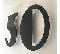 Black Gloss, Floating Finish, House Numbers - Art Deco - 25 cm