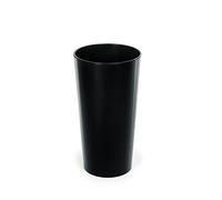Black Gloss Round Flower Pot with Insert - 40cm x 75cm, Indoor/Outdoor, Tall Planter