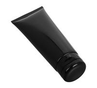 Black Glossy Plastic Bottle Refillable Cosmetic Tube 200g | Flip-top Cap, PP and PE Build, Spill Reduction, Travel-friendly Use for Shampoo and Sunscreen