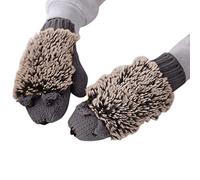 Black Gloves Costume Arm Warmers Thermal Gloves Winter Cotton Warm Gloves Thick Women's Hedgehog Knitted Gloves Black Gloves (Dark Gray, One Size)
