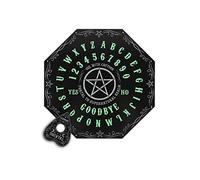 Black Glow In The Dark Octagon Spirit Board - 1cm x 40cm (1 Pc.) - Featuring Luminous Letters & Numbers with Planchette - Ideal for Mystical Readings & Communicating with the Spirit World
