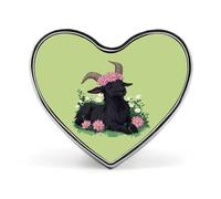 Black Goat Daisy Wreath Cute Brooch Heart Pin Badges Lapel Pins Jewellery Decoration for Clothes Hat Bag