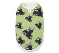 Black Goat Daisy Wreath Dog And Cat Clothes Pet Summer Sleeveless T Shirt Basic Vest S