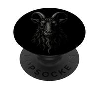Black Goat Phillip Horned Beast Head Gothic Print PopSockets Adhesive PopGrip