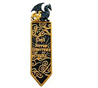 Black Gold 3D Dragon Bookmark, Fantasy Bookmark with Inspirational Quote, Large Relief Book Page Marker for Book Lovers, Premium Reading Accessory, Dragon Gift for Book Boys and Girls