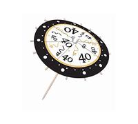 Black & Gold 40th Birthday Drink Umbrellas, One Size (1 Pc.) - Elegant Design, Perfect Accessory for Food & Drinks, Milestone Party, Festive Occasions, & More