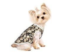 Black Gold Baroque Dog Tshirt Soft Mesh Breathable Sleeveless Tank | Soft Polyester Mesh Dog Tshirt With Breathable Weave Keeps Puppies And Cats Cool, Sleeveless Pullover For Easy Wear