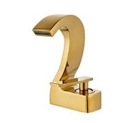 Black Gold Bathroom Basin Single Hole Brass Sink Faucet Hot Cold Mixer Water Tap Washbasin Waterfall Faucet for Bathroom (Gold)