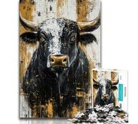 Black Gold Bull 1000 Piece Jigsaw Puzzles for Adults & Teens,Learning Educational Toys Family Games Birthday Present,Gifts 50x75cm