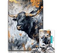 Black Gold Bull 1000 Pieces Jigsaw Puzzles for Adults And Teens,Help The Brain Exercise Addictive Toys to Cultivate Patience Great Gift 38x26cm