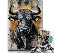 Black Gold Bull 1000 Pieces Jigsaw Puzzles For Teens And Adults,Toys Educational Games Stress Relieving Great Gifts And Toys 50x75cm