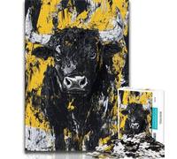 Black Gold Bull Jigsaw Puzzles for Adults 1000 Jigsaws,Challenging Game And Family Play Wall Decoration Unique Birthday And Xmas Gifts 50x75cm