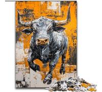 Black Gold Bull Jigsaws 1000 Pieces for Adults, Challenging Game Toys Every Piece Is Unique - Challenging Family Fun Game (26x38cm)