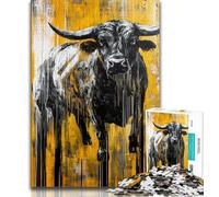 Black Gold Bull Puzzles 1000 Pieces for Adults,Challenging Game And Family Play Wall Decoration Unique Birthday And Xmas Gifts (38x26cm)