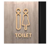 Black Gold Color Toilet Sign Plate 3D Wash Room Door Wall Label Sticker Wc Holder Signage(10,18x11cm)