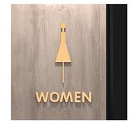 Black Gold Color Toilet Sign Plate 3D Wash Room Door Wall Label Sticker Wc Holder Signage Board Art Hotel Home Decor(30,25x16cm)