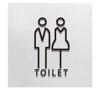 Black Gold Color Toilet Sign Plate Acrylic 3D Wash Room Door Wall Label Sticker Wc Holder Art Hotel Home Decor(A set)