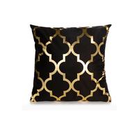 (Black Gold) Cushion Geometric Bronzing Cover Fashion Classical Home Decor Case Cover Pillow
