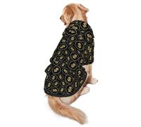 Black Gold Dollars Dog Hoodies with Pocket Warm Pullover Pets Shirts Dog Sweater Clothes for Medium Large Dogs