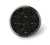 Black Gold Dragon Cool Print Round Brooch Pins Sublimation Buttons for Hat Clothing Decoration, Metal Circle Badge Lapel Pin for Men Costume Accessory