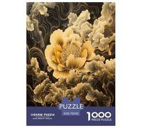 Black Gold Flower Jigsaw Puzzles Puzzle for Adults Kids. 1000 Pieces Great Gifts Challenge Toy Educational Game Home Decoration for Educational Games Gifts 70x50cm/1000pcs