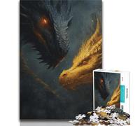 Black Gold Flying Dragon 1000 Piece Jigsaw Puzzles,Educational Game Challenge Toy Wall Decoration Unique Birthday And Xmas Gifts 50x75cm