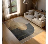 Black Gold Geometric Rug Small 50x80 cm, Modern Abstract Area Rugs for Bedroom Decor, Non Slip Washable Soft Short Pile Floor Mat, Kitchen Patterned Carpet & Home Decor C&J111