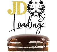 Black & Gold Glitter JD Loading… Cake Topper, It's the JD For Me Décor, 2026 Juris Doctorate Law School Suvivor Graduation Party Decorations Supplies
