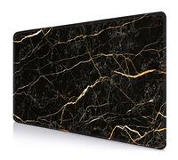 Black Gold Lines Marble Large Mouse Pad, XXL Modern Art Big Mousepad, Giant Long Non-Slip Rubber Base Gaming Mouse Pads for Full Desk