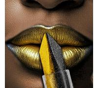Black Gold Lipstick,Two Tone Shimmer Lip Colour for Halloween Makeup | Create Ombré, Split-Colour or Dramatic Statement Lips with Reflective Pearl for Vampire,Witch,Gothic and Fantasy Looks
