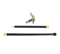 Black Gold Long Horn Dragon Hiking Cane, Creative Stylish Metal Gentleman Cool Scepter Equipped with Premium Rubber Tip Suitable for Daily Use and Collection