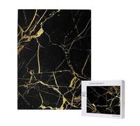 Black Gold Marble,500 Pieces Wooden Jigsaw Family Game Jigsaw Puzzles for Adults Teens
