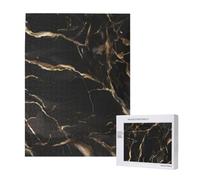 Black Gold Marble,500 Pieces Wooden Jigsaw Family Game Jigsaw Puzzles for Adults Teens