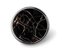 Black Gold Marble Badge Holder Exquisite Round Badge with Picture Pin DIY Button Badges Personalized Metal Button Pin Fashion Brooch Crafts Gifts Clothes Decorative Pins