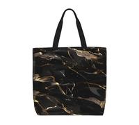 Black Gold Marble Basic Models Tote Bag With Zipper With Inner Pockets,Laptop Work Tote Bag For Sport,Travel