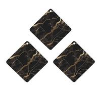 Black Gold Marble Car Air Freshener, 3 Pcs Rhombus Hanging Air Freshener Cards, Long Lasting Fragrance Scented Cards for Car, Home, Office Black-style