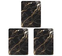 Black Gold Marble Car Air Freshener, 3 Pcs Square Hanging Air Freshener Cards, Long Lasting Fragrance Scented Cards for Car, Home, Office Black-style