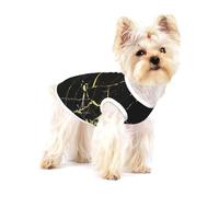 Black Gold Marble Cotton Sleeveless Dog Tee Shirt Pet Vest Apparel Printed Lightweight T-Shirts For Small
