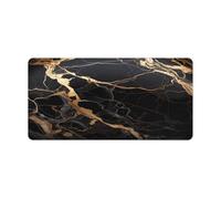 Black Gold Marble Desk Pad with Non-Slip Waterproof Rubber Base Large Extended Gaming Mouse Pad 32.6x11.8 Inch Large Mouse Pads Desk Mat for Desktop Office Home Laptop Blotter