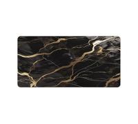 Black Gold Marble Desk Pad with Non-Slip Waterproof Rubber Base Large Extended Gaming Mouse Pad 32.6x11.8 Inch Large Mouse Pads Desk Mat for Desktop Office Home Laptop Blotter