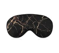 Black Gold Marble Eye Masks Sleeping Detachable Breathable Eye Cover Soft Block Light Sleep Mask for Women Men, Relaxing Pressure Night Blindfold