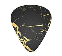 Black Gold Marble Guitar Plectrums 12 Pieces Set :: Comfortable In The Hand With Smooth Edges Three Thicknesses To Match