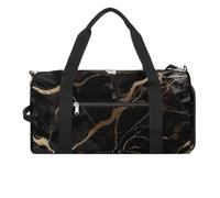 Black Gold Marble Gym Bag for Men Women, Waterproof Gym Tote Bags, Large Duffel Bag for Travel Workout